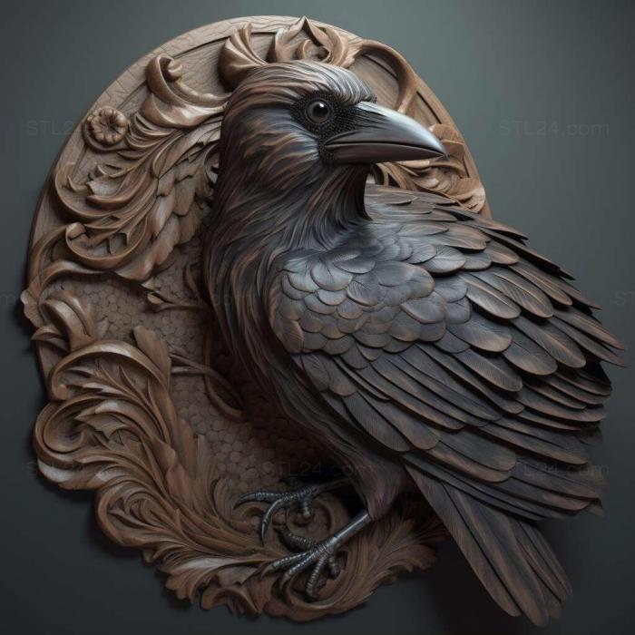 Nature and animals (st crow 3, NATURE_5651) 3D models for cnc
